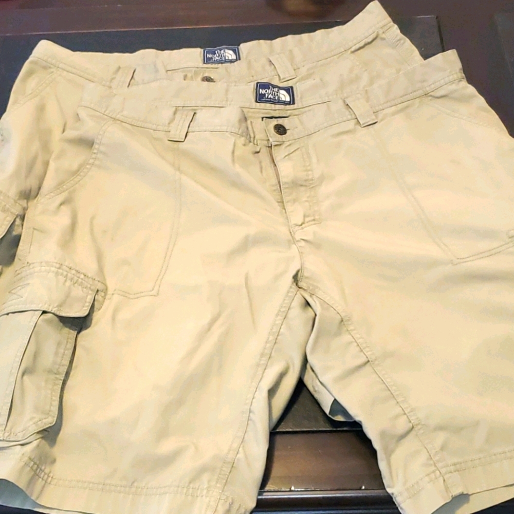 The North Face lot of 2 men's cargo khaki shorts